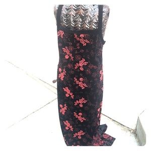 Shoulder strap long dress, glitter red design